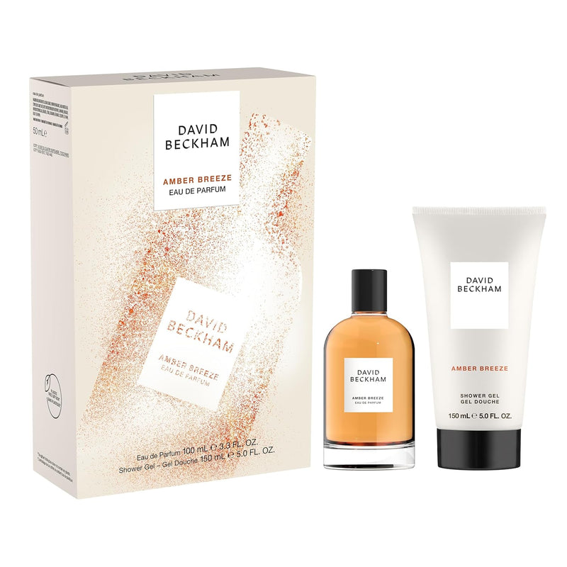 David Beckham Amber Breeze Eau de Parfum and Shower Gel Gift Set for Men, Ambery Aromatic Fragrance, 100ml (3.3oz), 150ml (5oz)