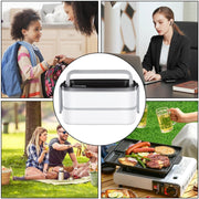 SKY-TOUCH Stainless Steel Lunch Box, Double Layer Leakproof Bento Box with Compartments and Cutlery Set for Adult Kids, Microwave Safe and Dishwasher BPA-Free