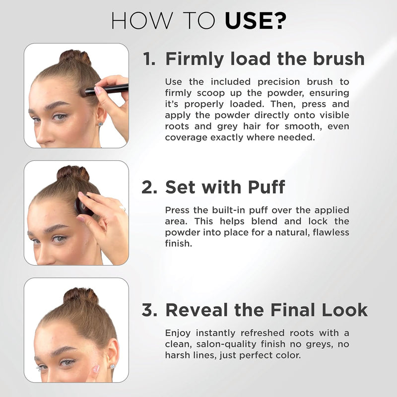 Thick Fiber Root Touch Up Powder Brush Included - Covers Gray Roots, Fine Bristles, and Balds - Sweat & Waterproof for Men and Women (Medium Brown, 0.7 oz (Pack of 1) - medium brown 0.35 Ounce
