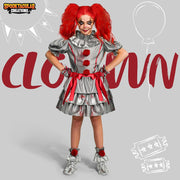 Spooktacular Creations Girls Clown Costume, Evil Clown Dress, Halloween Scary Jester Costume for Girls Halloween