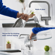 TAPP Water - PitcherPro Glass Filter Jug that Filters Limescale and 80+ Contaminants Jugs White 1.45 L of Filtered Water. TP-N101