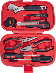 Stalwart - 75-Ht1009 Household Hand Tools, Tool Set - 9 Piece By , Set Includes Adjustable Wrench, Screwdriver, Pliers (Tool Kit For The Home, Office, Or Car) Red - Red