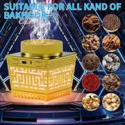 Telawah Mini Incense Burner Bakhoor - Portable Rechargeable USB Aroma Diffuser with Remote Control Light， Electric Arabian Incense Holder Home Decor.