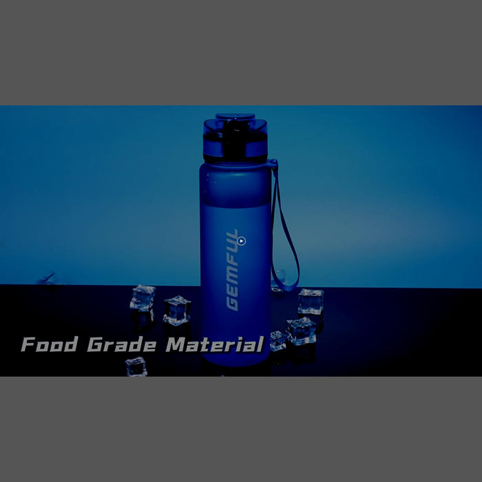 GEMFUL Water Bottle 1L with Straw Time Marker Tritan BPA Free for Fitness Gym Outdoor Sports (Green/black)