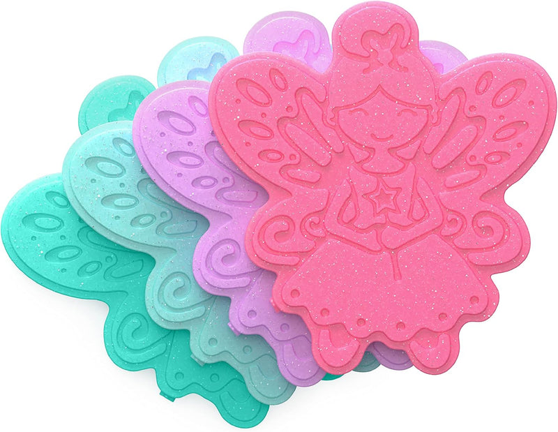 Buddies Reusable Ice Packs - Slim Ice Packs for Lunch Boxes, Lunch Bags, and Coolers - Multicolored 4-Pack (Pineapple) - Glitter Edition - Fairy