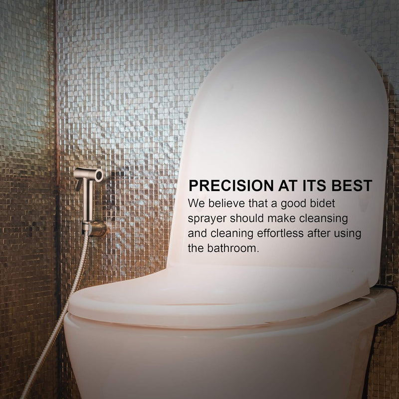 Droiee Bidet Sprayer for Toilet, Handheld Spray Water Kit, Bathroom Hand Shower Self Cleaning â€“ Reduce Toilet Paper Waste Premium Stainless Steel