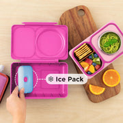 OmieBox UP bento Box for Kids Insulated Lunch Box Leak Proof Vacuum Insulated Thermal Food jar Cooler ice Pack 2 Compartments (Pop Pink)