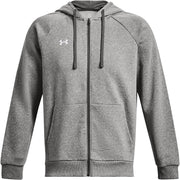mens Ua Rival Fleece Fz Hoodie Sweatshirt (pack of 1) - Castlerock Light Heather / / White