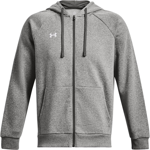 mens Ua Rival Fleece Fz Hoodie Sweatshirt (pack of 1) - Castlerock Light Heather / / White