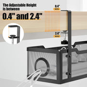 Cinati Under Desk Cable Management Tray Black, Cable Management Under Desk No Drill, Cable Tray with Clamp for Desk Wire Management,Desk Cable Management Box for Office, Home - No Damage to Desk - Black-1 Pack(13.4")