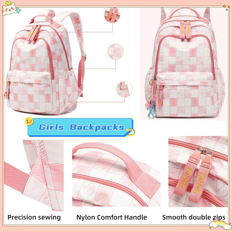 Mfikaryi Cute Cat Casual Daypack Teens Elementary School Backpack Students Bookbag for Girls Boysâ€¦