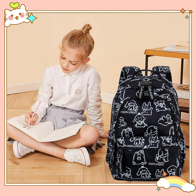 Mfikaryi Cute Cat Casual Daypack Teens Elementary School Backpack Students Bookbag for Girls Boys…
