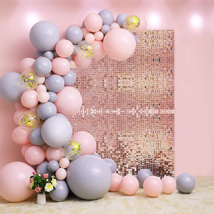 Decor Essentials Shimmer Wall Panel Sparkle Sequin 35cm x 35cm Wedding Backdrops Decorations (Gold)