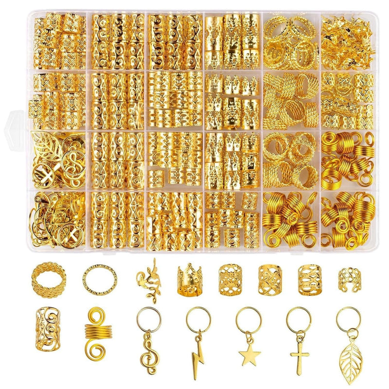 JINXXTTA 275Pcs Ramadan Hair Accessories for Womens, Gold Hair Charms, Metal Hair Clips & Rings, Braid Clips for Women, Girls, Boys & Men??old