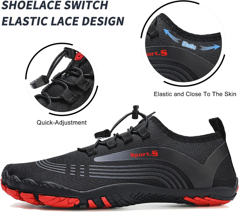 OUSIMEN Water Shoes Womens Mens Quick-Dry Non-Slip Soft Barefoot Swimming Shoes for Pool Beach Aqua Sports Outdoor Surf Water Park Yoga Shoes