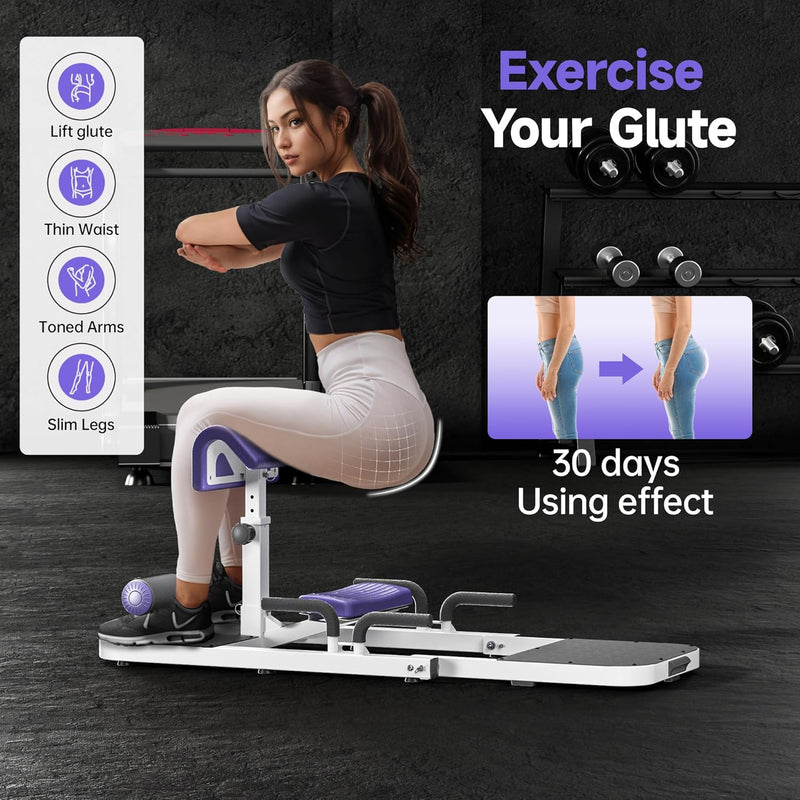 seanleecore Multi-Function Deep Sissy Squat Machine Home Gym Hip Thrust Machine Booty Sprout Home Workout Equipment for Women & Men