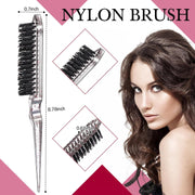 Geiserailie 3 Pcs Slick Back Hair Brush Set Bristle Brush Edge Control Teasing Comb for Women Black Hair(Black)