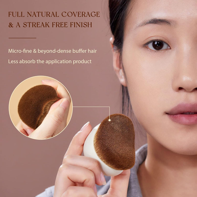 Jessup Makeup Brush Foundation Brush with Makeup Sponge 1pc Kabuki Brush for Liquid, Cream or Flawless Powder Cosmetics Face Boby Brush, T882