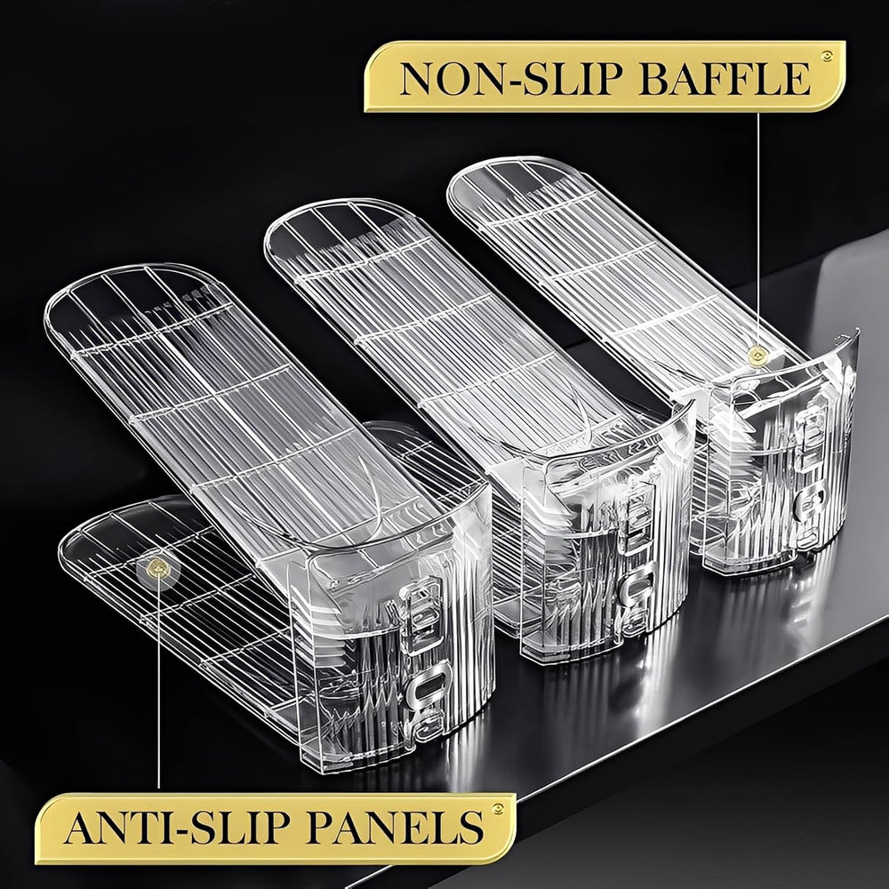 Beauenty 10 pcs Shoe Slots Organizer, Adjustable Shoe Organizer, Space-Saving Shoe Stacker for Closet Storage, Durable Shoe Slots with 3 Adjustable Heights and Anti-Slip Design,Fits Most Shoes