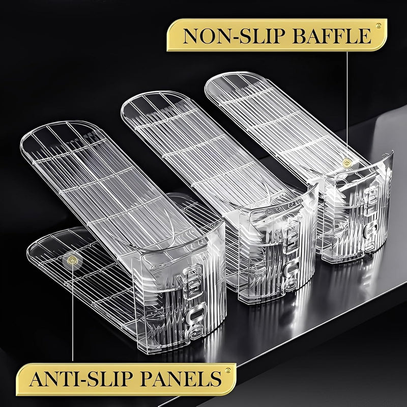 Beauenty 10 pcs Shoe Slots Organizer, Adjustable Shoe Organizer, Space-Saving Shoe Stacker for Closet Storage, Durable Shoe Slots with 3 Adjustable Heights and Anti-Slip Design,Fits Most Shoes