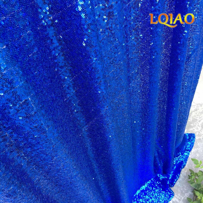 LQIAO 2 Panels Light Gold Sequin Backdrop Glitter Fabric for Wedding Birthday Parties Shimmer Wall-2x8ft