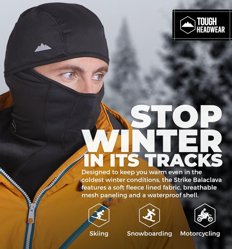 Balaclava Ski Mask - Winter Face Mask for Men & Women - Cold Weather Gear for Skiing, Snowboarding & Motorcycle Riding - black