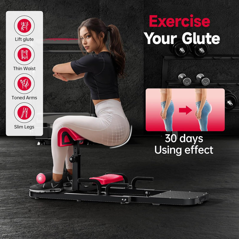seanleecore Multi-Function Deep Sissy Squat Machine Home Gym Hip Thrust Machine Booty Sprout Home Workout Equipment for Women & Men