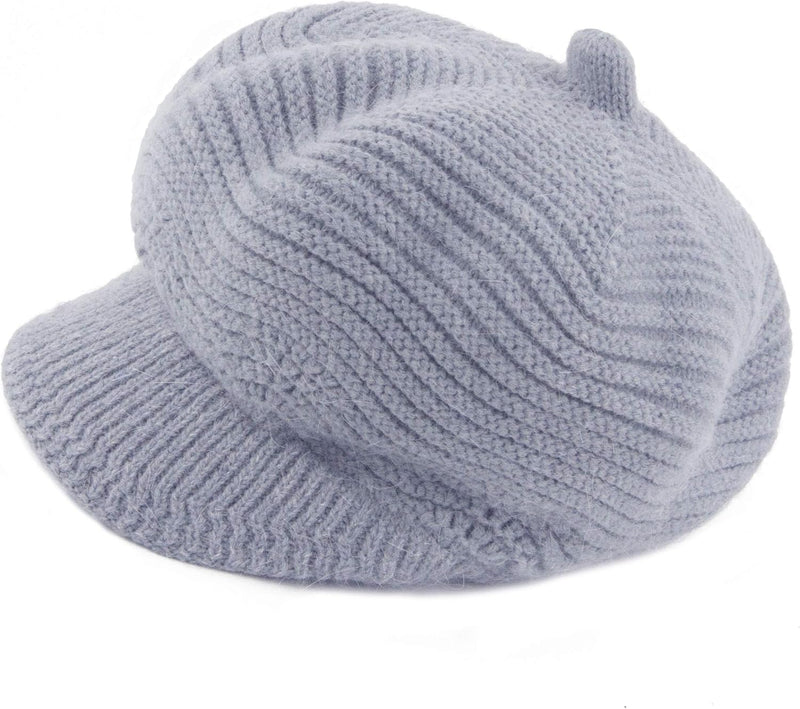 Muryobao Women's Winter Warm Slouchy Cable Knit Beanie Skull Hat with Visor