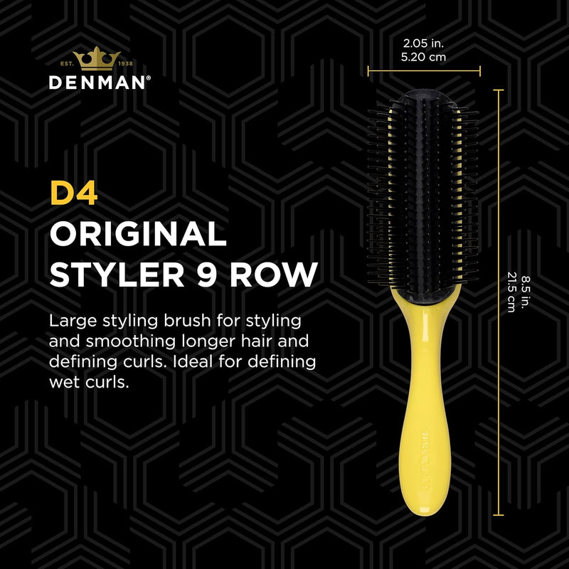 Denman Classic Styling Brush 7 Rows - D3 - Hair Brush for Blow-Drying & Styling â€“ Detangling, Separating, Shaping & Defining Curls
