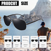 Joopin Rectangular Polarized Aviaion Sunglasses for Men Retro Military Shades Driving UV Protection