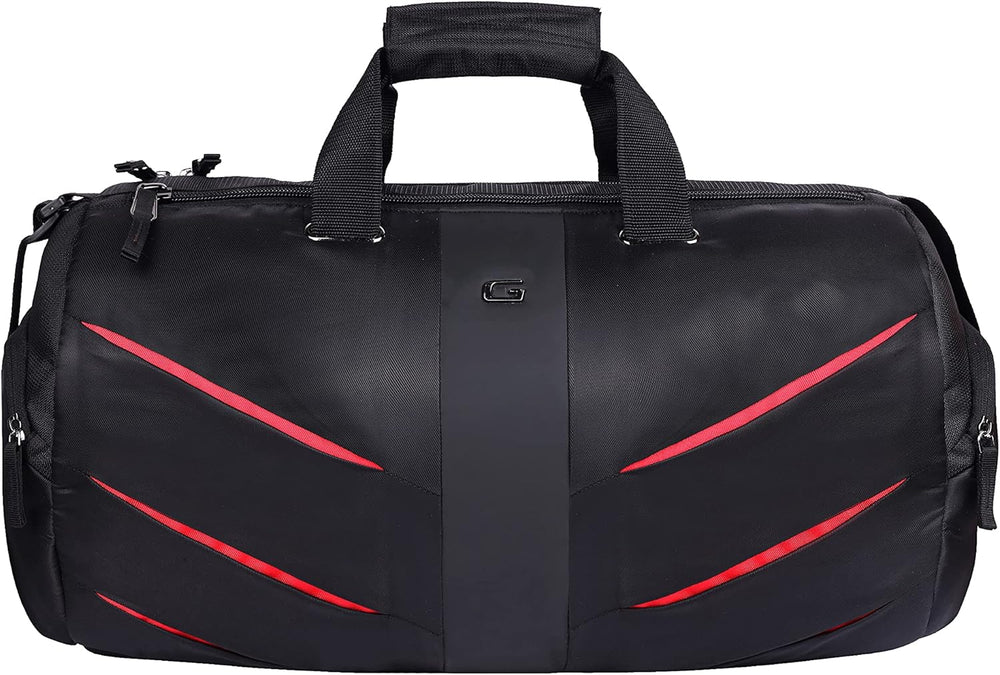 Magnum 38L Large Water Resistant Travel Duffle Bag/Gym Bag/Sports Duffle for Men/Women - Black Red