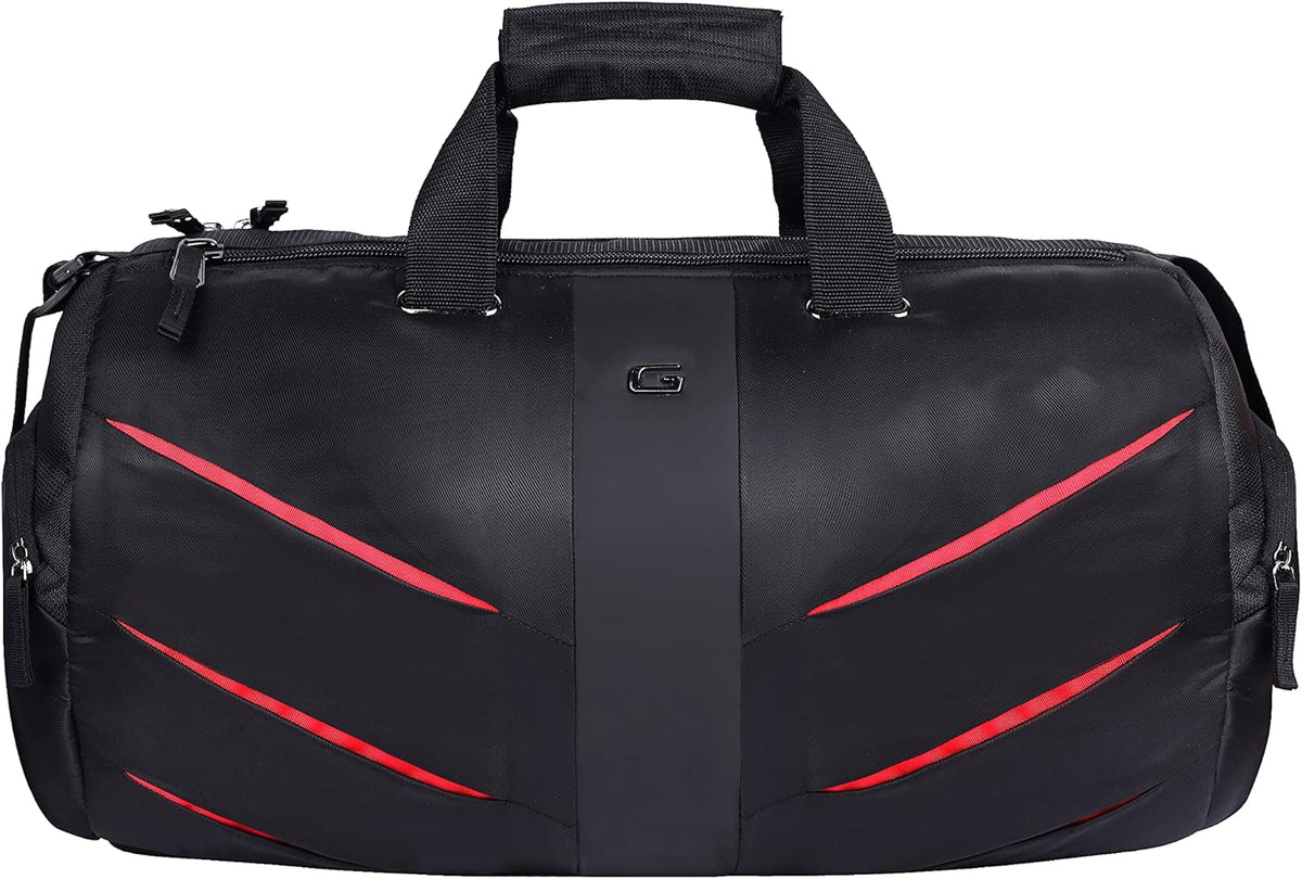 Magnum 38L Large Water Resistant Travel Duffle Bag/Gym Bag/Sports Duffle for Men/Women - Black Red – image 1