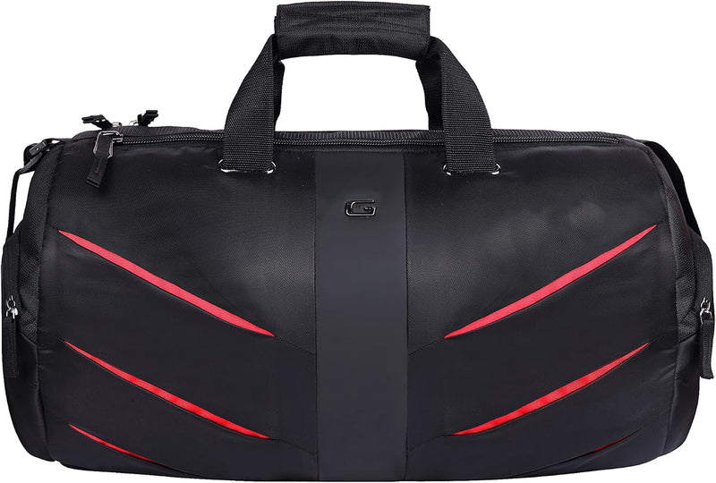 Magnum 38L Large Water Resistant Travel Duffle Bag/Gym Bag/Sports Duffle for Men/Women - Black Red