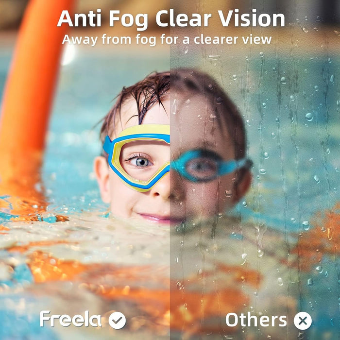 Kids Swim Goggles for Toddler Kids Youth, Anti-Fog Waterproof Anti-UV Clear Vision Water Pool Goggles Comfort for Age 6-14