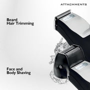 WAHL Grooming Kit for Men - Beard & Body Trimmer with Foil Shaver, Ear Nose Trimmer, 9 Cutting Lengths, Precision Blades, Sharp Sturdy Blades, 9855-1227