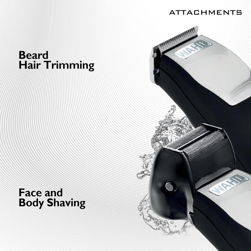 WAHL Grooming Kit for Men - Beard & Body Trimmer with Foil Shaver, Ear Nose Trimmer, 9 Cutting Lengths, Precision Blades, Sharp Sturdy Blades, 9855-1227