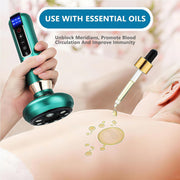 Handheld Anti Cellulite Massage Tool,Cellulite Massager Electric Fat Remover with 12 Suction Modes,Rechargeable & Cordless,Intelligent Cupping Massager for Arms,Legs,Back Used at Home,Green