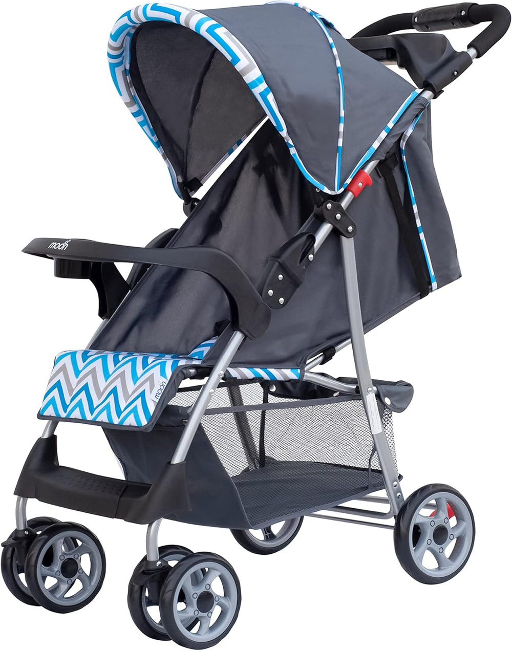 The Moon Brand Trek Baby Stroller One Hand Fold Baby Travel Gear Lock, Dual Tray, Leg Rest, MultiReclining Seat Baby Trolley for Newborn, Infant & Toddler 0m+ (Up to 24 Kg) Beige