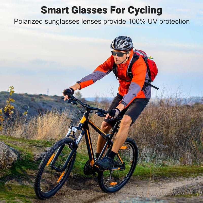 LVTEL Smart Glasses, Polarized Sunglasses, Built-in Mic & Speakers, Voice Assistant, Lightweight TR90 Frame UV Protection
