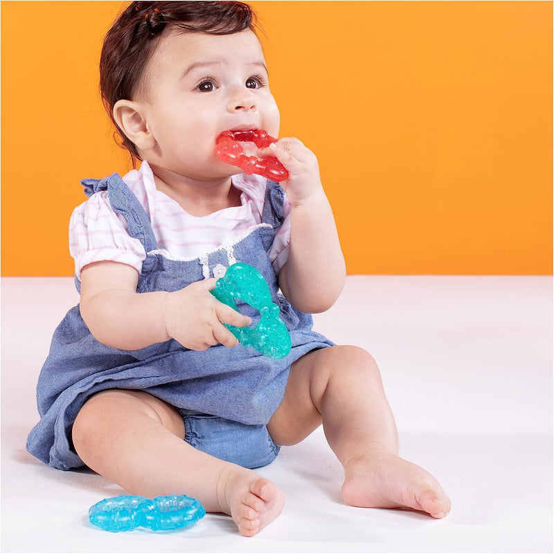 Bright Starts Gummy Buddies 3-Pack Textured Teethers - BPA-Free Elephant, Lion, Monkey - Unisex, 3 Months +
