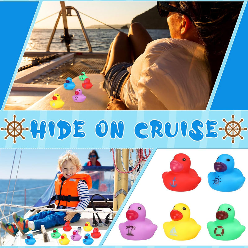 Chivao 200 Pcs Mini Rubber Ducks with Sunglasses, Rubber Ducks in Bulk Mini Tiny Ducks Bath Toys Float Squeak Bathtub Duckies Cruise Baby Shower Birthday Party (Colorful)