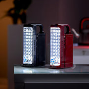 Geepas 24 Mega Luminous LED's Rechargeable LED Lantern Set Of 2 30 Super Bright SMD LEDs, Energy Efficient, USB Charging Red & Black