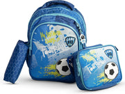 3 in 1 Backpack for Girls Kids Bags School Bags Baby with Lunch Bag & Pencil Box For Girls Boys Preschool Backpacks for Girls Mini Small Toddler Backpack for Age 3+ Years (Cute Girl-Set) - Football-Set