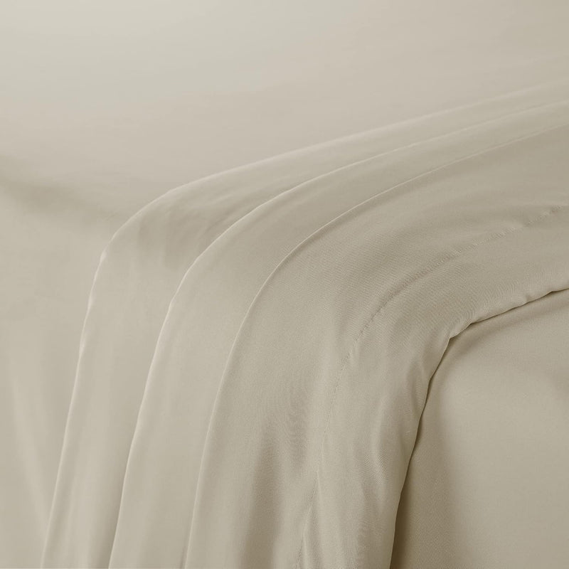 Serta Simply Clean Super Soft Hypoallergenic Stain Resistant Deep Pocket 3 Pieces Solid Bed Sheet Set, Twin XL, Silver Grey