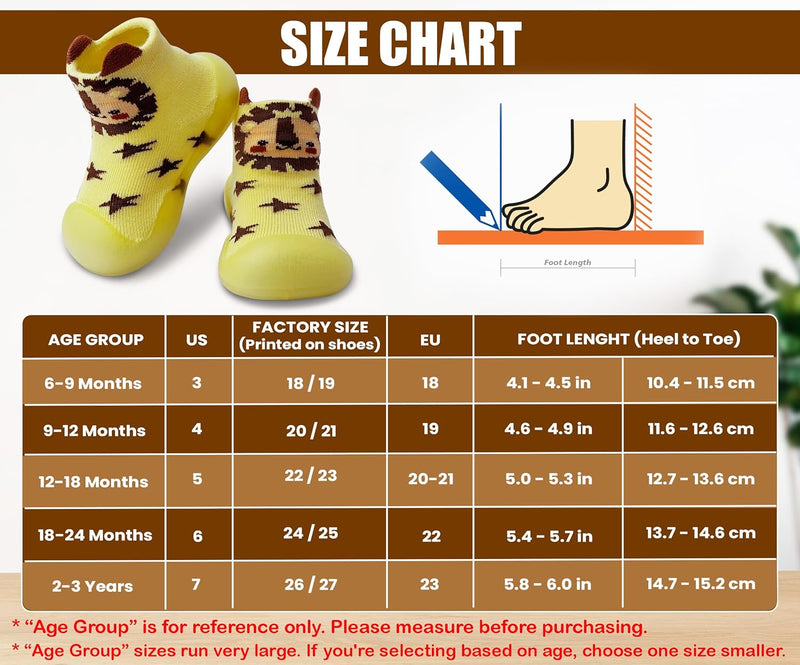 Dookeh Baby Sock Shoes Boys Girls First Walking Shoes Non-Slip Slippers Soft Sole Sneakers Toddler Infant Babygirl