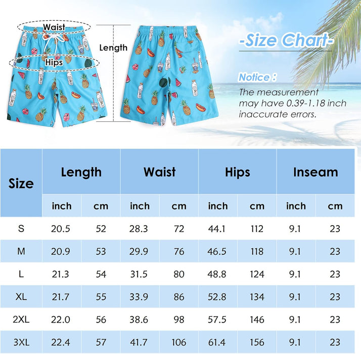 Maeau Men Swim Beach Shorts Quick Dry Swimming Trunks Drawstring Surfing Board Shorts
