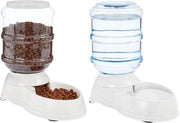 Amazon Basics Gravity Pet Food Feeder and Water Dispenser Bundle, Small (1-Gallon Capacity)