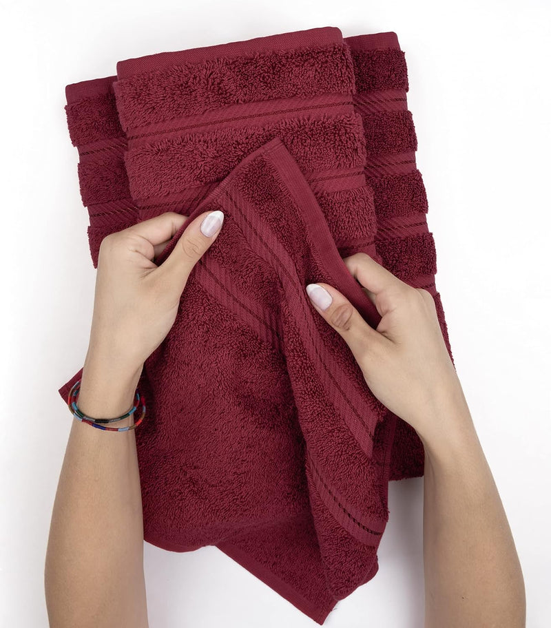 American Soft Linen GMSD 6-Piece 100% Turkish Genuine Cotton Premium & Luxury Towel Set for Bathroom & Kitchen, 2 Bath Towels, 2 Hand Towels & 2 Washcloths [Worth $72.95] - Rockridge Grey