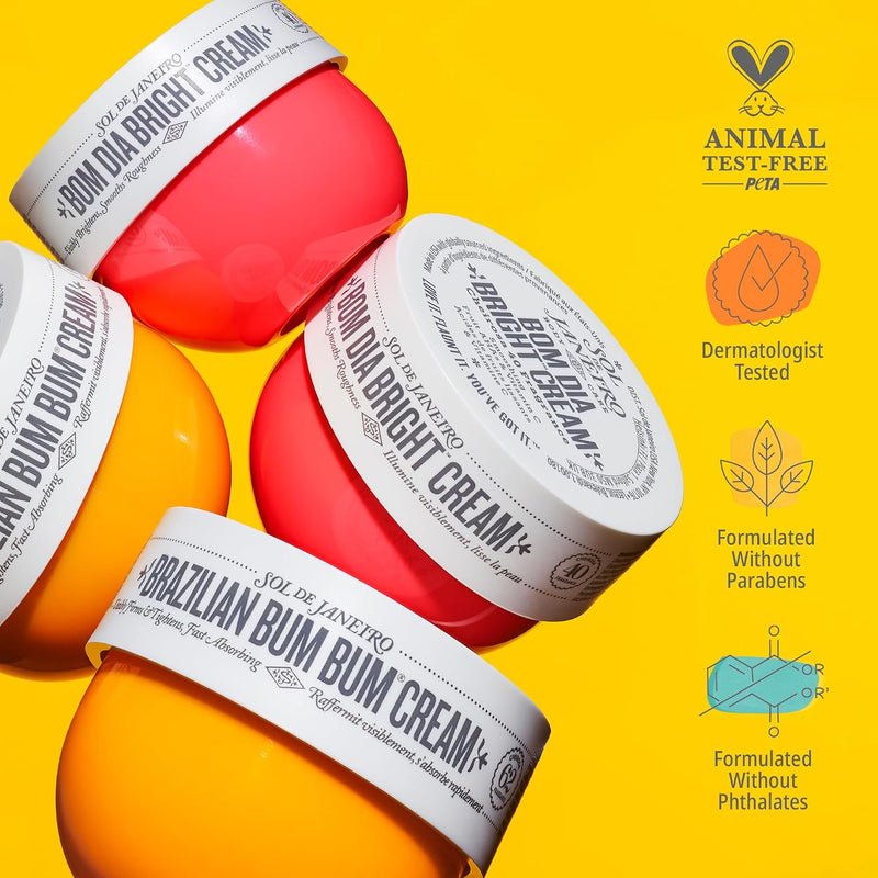 Mini Body Cream Duo Set, Brazilian Bum And Bom Dia Bright Cream, 2 X 25 Ml Care Vitamin C Formula