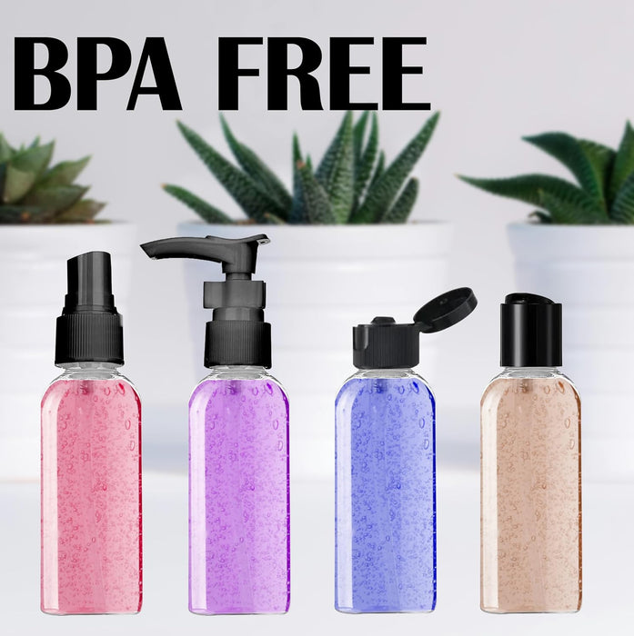 HYFY 9in1 Pack Travel Bottles Clear Plastic Squeeze Bottles Flip Cap Plastic Bottle Travel Bottle Set Shampoo Lotions Body Soap Creams Travel Bottles for Toiletries Kit Refillable Dispenser